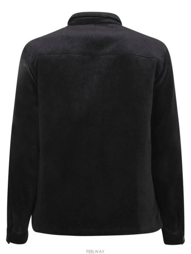 Triangle Logo Corduroy Long Sleeve Shirt Black - PRADA - BALAAN 3