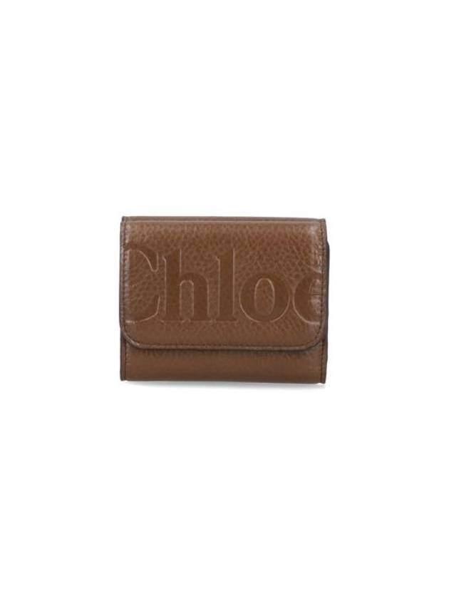 Logo Calfskin Half Wallet Brown - CHLOE - BALAAN 1