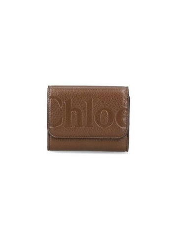 Logo Calfskin Half Wallet Brown - CHLOE - BALAAN 1