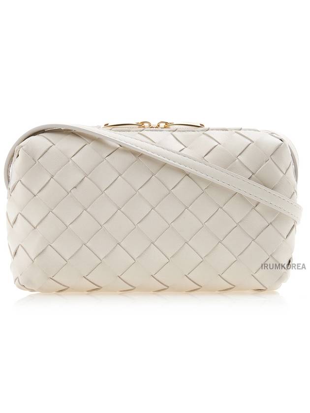 Intrecciato Leather Cross Bag White - BOTTEGA VENETA - BALAAN 4