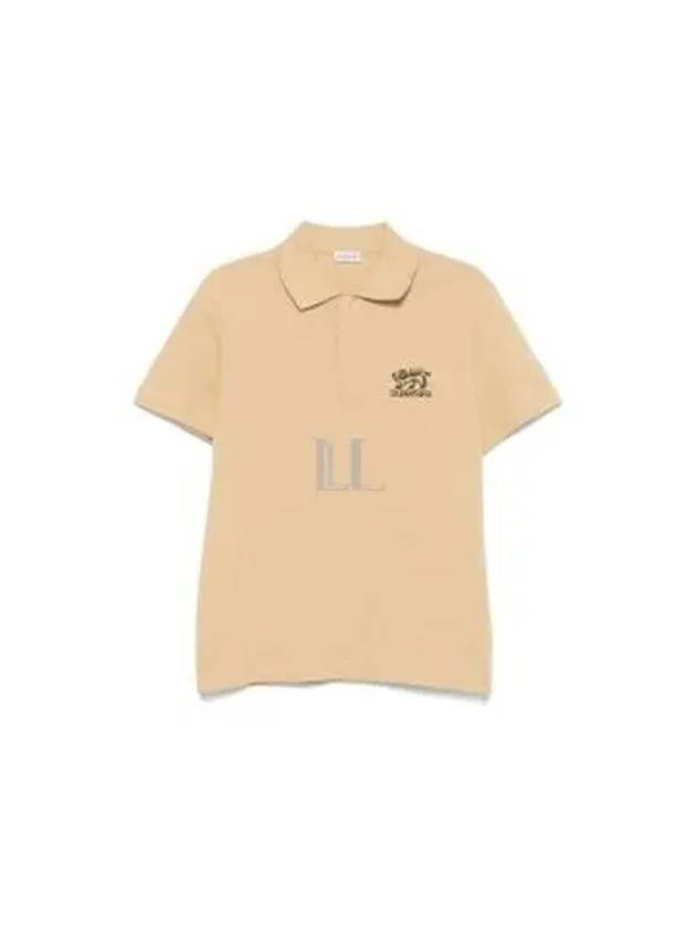 Embroidered Logo Short Sleeve Polo Shirt Beige - BURBERRY - BALAAN 2