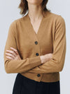 Women's Cashmere Knit Cardigan Camel - LEHEE CASHMERE - BALAAN 2