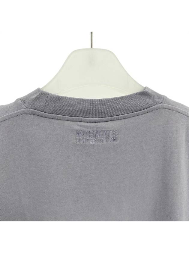 Men's Logo Print Short Sleeve T-Shirt Grey - VETEMENTS - BALAAN 5