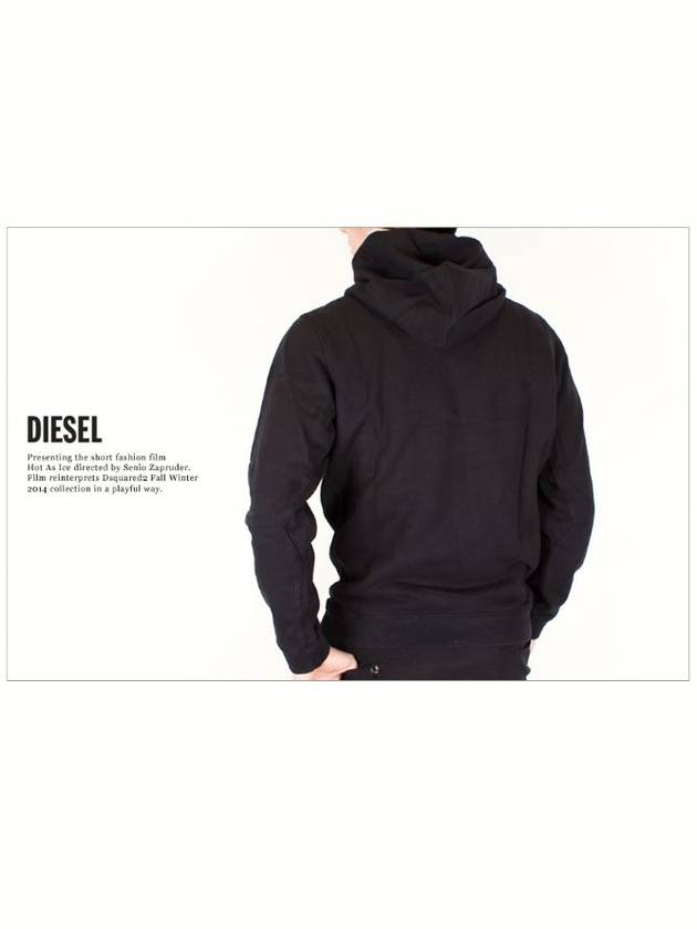 Graphic Print Cotton Hoodie Black - DIESEL - BALAAN 5