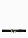 GG Marmont Thin Leather Belt Black - GUCCI - BALAAN 2