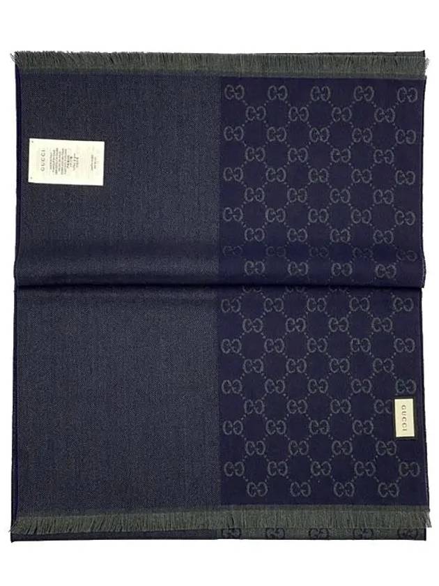 GG Microssima Two-Tone Wool Muffler Navy - GUCCI - BALAAN 3