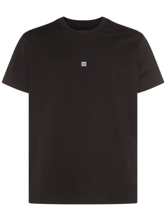 Men's 4G Embroidery Jersey Short Sleeve T-Shirt Black - GIVENCHY - BALAAN 1