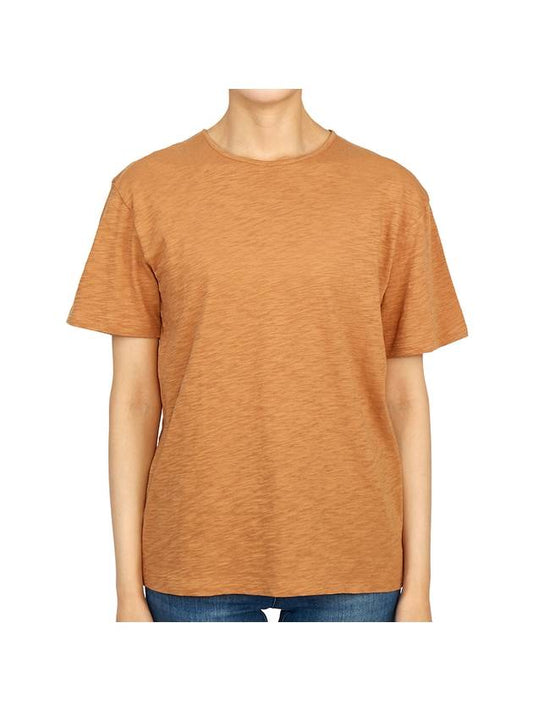 Women's Perfect Organic Slub Cotton Short Sleeves T-shirt Brown - THEORY - BALAAN 1