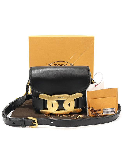 XBWAOYJ0100R Black Leather Gold Chain Kate Mini Cross Bag - TOD'S - BALAAN 2