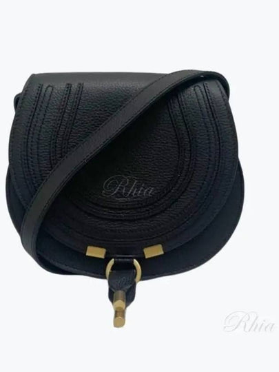 Marcie Saddle Small Grained Leather Cross Bag Black - CHLOE - BALAAN 2