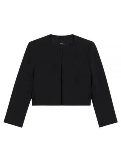 24 Collarless Jacket in Crepe O0205102 001 - THEORY - BALAAN 1