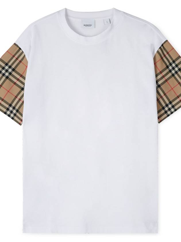 Vintage Check Sleeve Short Sleeve T-Shirt White - BURBERRY - BALAAN 4