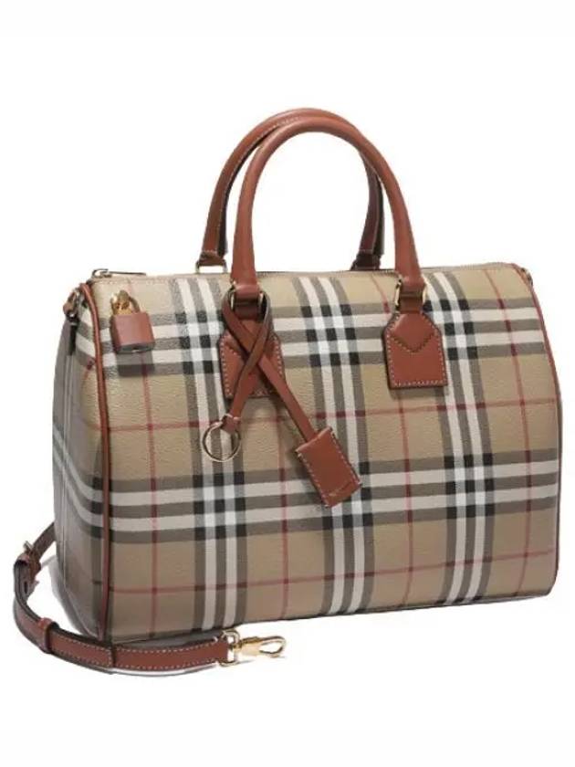 Check Medium Bowling Bag Women Tote Handbag - BURBERRY - BALAAN 1