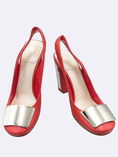 Red color silver logo slingback women s shoes - DIOR - BALAAN 2