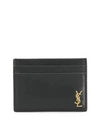 Tiny Monogram Shiny Leather Card Case Black - SAINT LAURENT - BALAAN 2