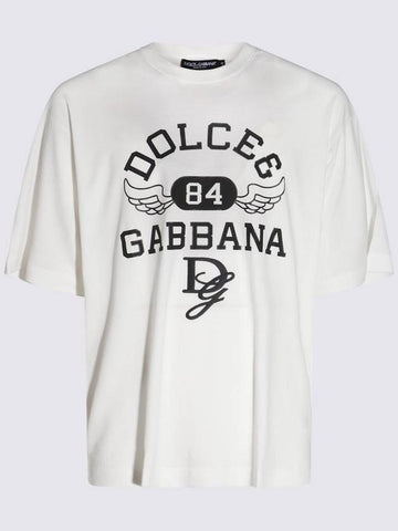 Dolce & Gabbana White Cotton Logo T-Shirt - DOLCE&GABBANA - BALAAN 1