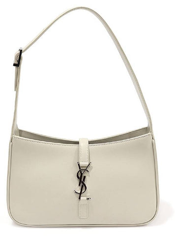 657228 Antique Vintage Smooth Calfskin Silver Monogram LE 5 A 7 Small Hobo Shoulder Bag - SAINT LAURENT - BALAAN 1