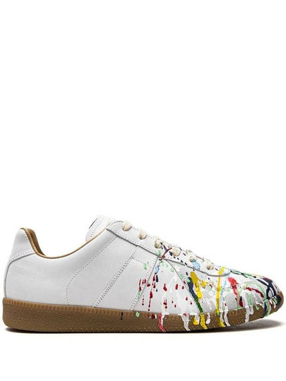 Men's Replica German Army Paint Low Top Sneakers White - MAISON MARGIELA - BALAAN 2