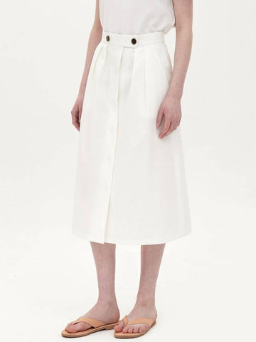 Hidden Button A-Line Skirt White - JUN BY JUN K - BALAAN 1