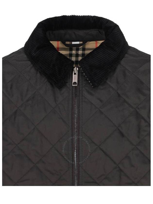 Kids Corduroy Collar Diamond Quilted Jacket Black - BURBERRY - BALAAN 4