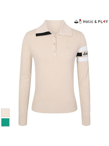 Sleeve STRIPE Wide Collar SweaterHE1WSW002 - HOLIC&PLAY - BALAAN 1