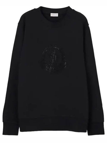 Crystal Logo Cotton Sweatshirt Women - MONCLER - BALAAN 1