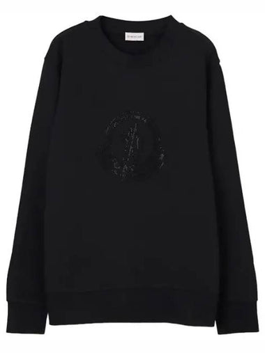 Crystal Logo Cotton Sweatshirt - MONCLER - BALAAN 1