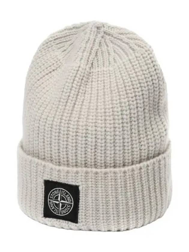 Ribbed Geelong Wool Beanie - STONE ISLAND - BALAAN 1