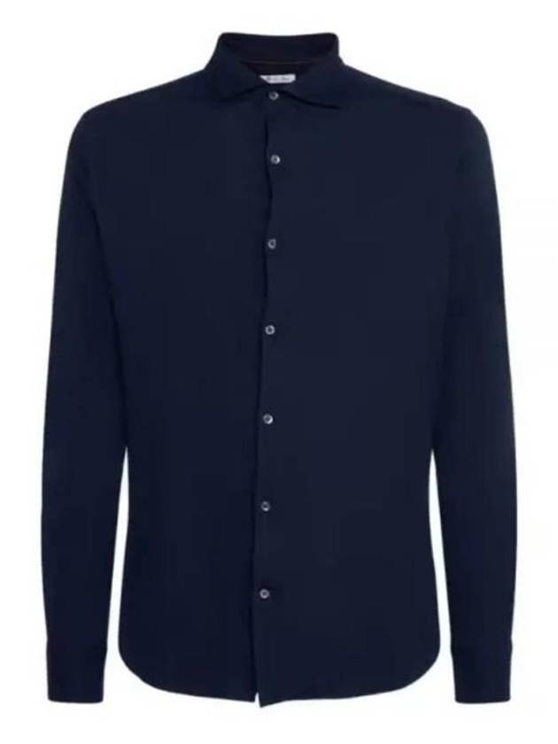 Andrew Cashmere Silk Long Sleeve Shirt Navy - LORO PIANA - BALAAN 2