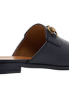 Men's Horsebit Leather Slippers Black - GUCCI - BALAAN 11