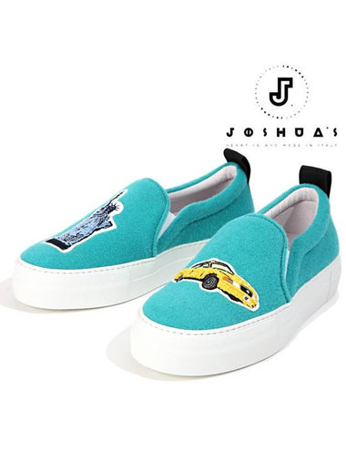 Joshua Sanders New York Patch SlipOn 10092BAW BIG APPLE AQUA - JOSHUA SANDERS - BALAAN 1