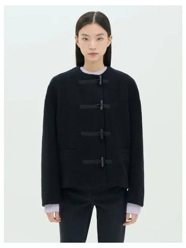 Women s Teddy Fleece Shorts Toggle Jacket Black Domestic Product GM0024092544486 - THEORY - BALAAN 1