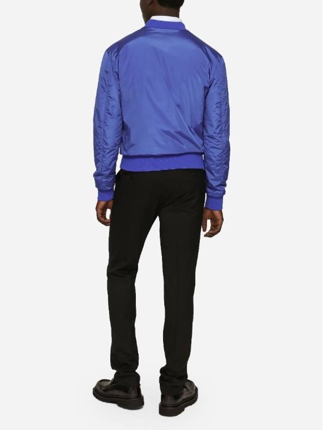 Medal Plaque Bomber Jacket Blue - DOLCE&GABBANA - BALAAN 7