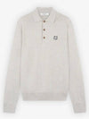 Fox Head Patch Long Sleeve Polo Shirt Light Grey Melange - MAISON KITSUNE - BALAAN 2