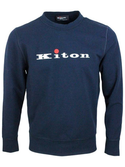 Logo Print Cotton Sweatshirt Navy - KITON - BALAAN 2