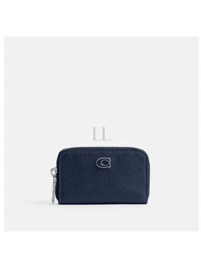 Small Zip Around Card Wallet Navy - COACH - BALAAN 2