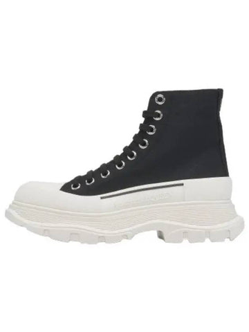 Tread Slick High Top Sneakers Black White - ALEXANDER MCQUEEN - BALAAN 1
