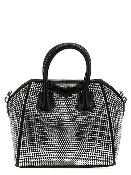 Antigona Small Rhinestone Tote Bag Black - GIVENCHY - BALAAN 1