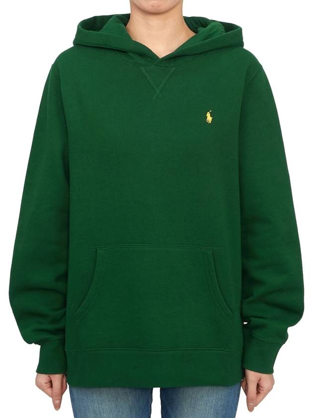 Kids Embroidered Logo Hoodie Green - POLO RALPH LAUREN - BALAAN 2