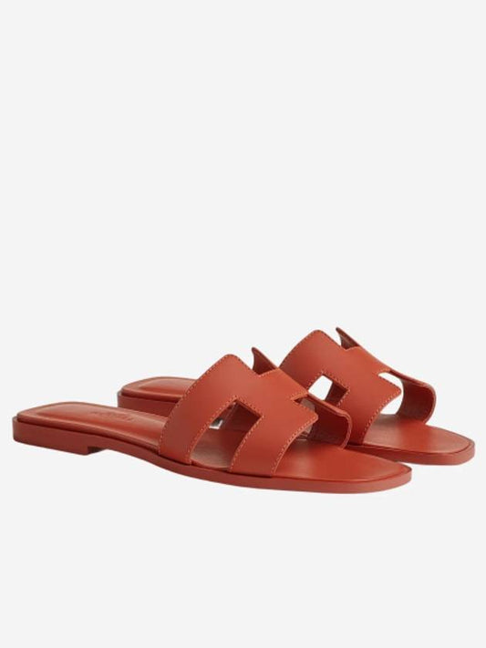 Oran Calfskin Sandals Rouge - HERMES - BALAAN 2