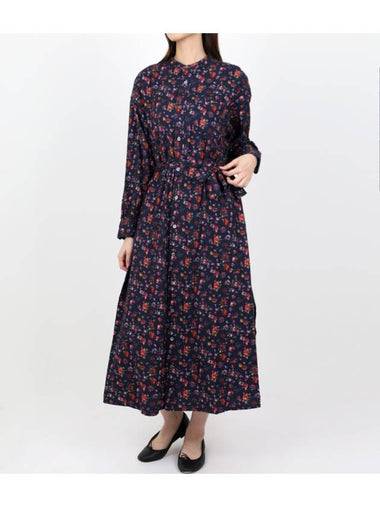 Floral printed flannel banded collar dress - ENGINEERED GARMENTS - BALAAN 1