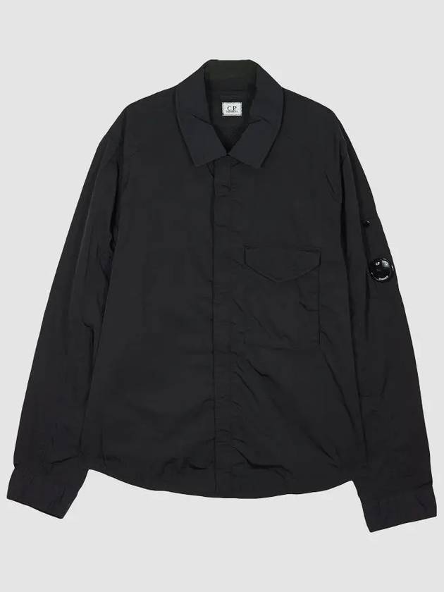 Chrome-R Lens Over Long Sleeve Shirt Black - CP COMPANY - BALAAN 3