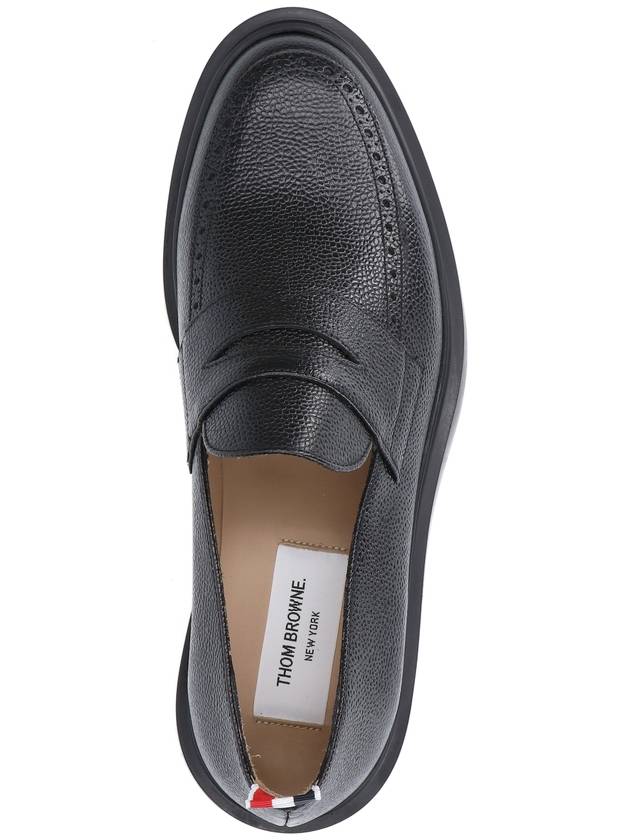 Pebble Grain Rubber Sole Penny Loafer Black - THOM BROWNE - BALAAN 6