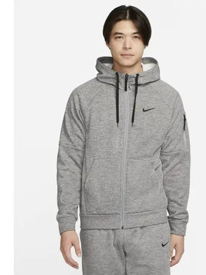 ThermaFit Full Zip Fitness Hood Dark Gray Heather Asia DQ4831 063 - NIKE - BALAAN 2