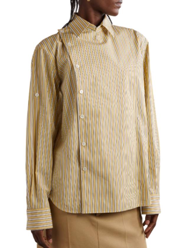 Striped Poplin Shirt Beige - BOTTEGA VENETA - BALAAN 3