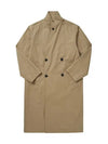 Double Breasted Wrap Collar Trench Coat Beige - LEMAIRE - BALAAN 3