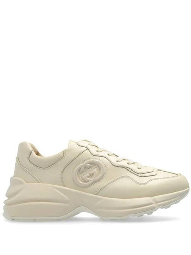 Rhyton Leather Low Top Sneakers Ivory - GUCCI - BALAAN 1