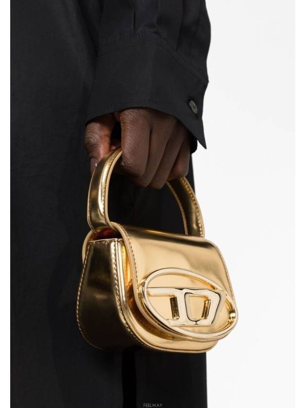 1DR Compact Mirrored Leather Shoulder Bag Gold - DIESEL - BALAAN 4