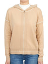 Women's Pluto Wool Cashmere Zip Up Hoodie Beige - MAX MARA - BALAAN 4