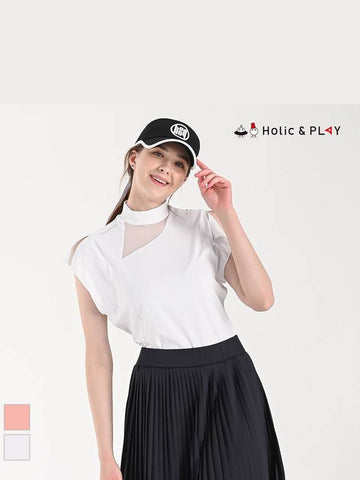 Hot Summer Mesh Ventilation High Neck T-ShirtHC2WTS018 - HOLIC&PLAY - BALAAN 1